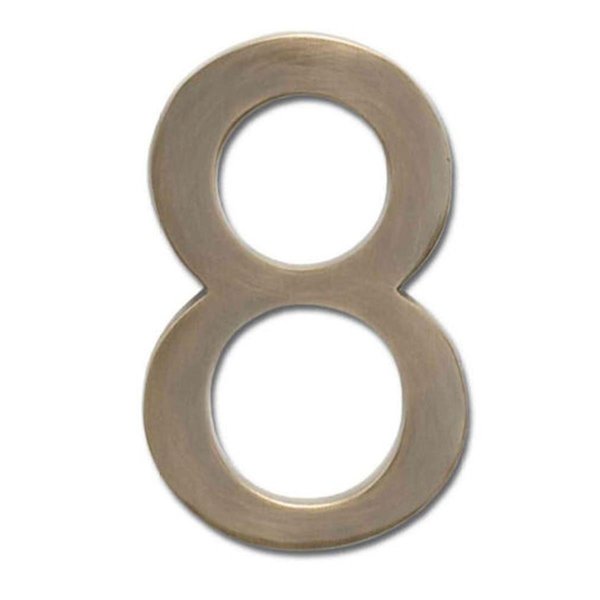 Perfectpatio Solid Cast Brass 5 in. Antique Brass Floating House Number 8 PE37615
